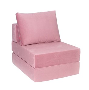 Бескаркасное кресло-кровать Окта, велюр пыльная роза в Тамбове