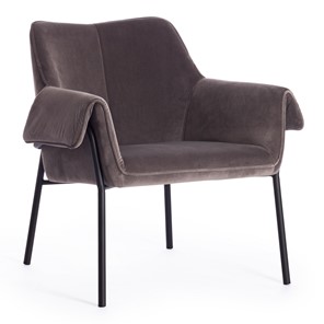 Кресло BESS (mod. 0179471) металл/вельвет, 70х71х75 см, серо-коричневый S108 (84 Brown)/черный в Тамбове