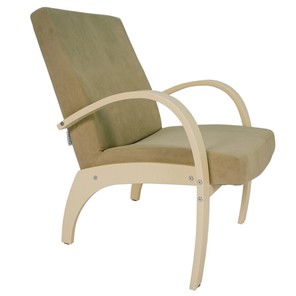 Мягкое кресло Денди шпон, ткань ультра санд, каркас дуб шампань шпон в Тамбове