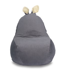 Кресло-мешок Зайка (короткие уши), тёмно-серый в Тамбове