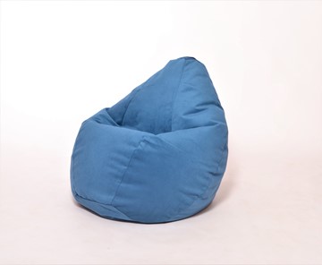 Кресло-мешок Груша среднее, велюр однотон, синее в Тамбове
