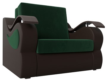 Раскладное кресло Меркурий (60), Зеленый\Коричневый (Велюр\Экокожа) в Тамбове