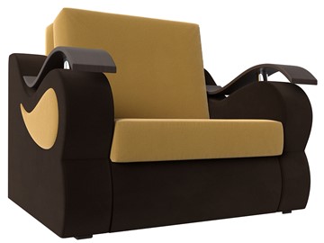 Кресло-кровать Меркурий (60), Желтый\коричневый (Микровельвет\Экокожа) в Тамбове