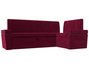Кухонный диван Деметра угловой, Бордовый (микровельвет) в Тамбове