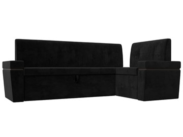 Раскладной кухонный диван Деметра угловой, Черный (Велюр) в Тамбове