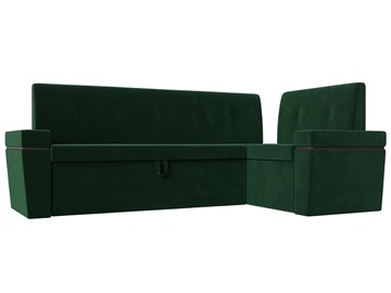 Раскладной кухонный диван Деметра угловой, Зеленый (Велюр) в Тамбове