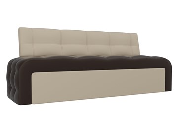 Прямой кухонный диван Люксор, Коричневый/Бежевый (экокожа) в Тамбове