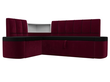 Кухонный диван Тефида, Черный\Бордовый (Микровельвет) в Тамбове