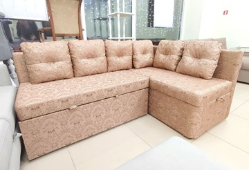Угловой кухонный диван Яшма 1 ДУ Весь в ткани Жаккард AFINA 06 в Тамбове