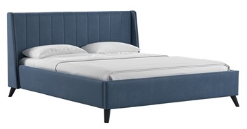 Кровать с подъемным механизмом Мелисса 160,арт. Тори 83 велюр (серо-синий) + кроватное дно в Тамбове