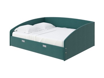 Кровать двуспальная Bono 160х200, Велюр (Forest 560 Морская волна) в Тамбове