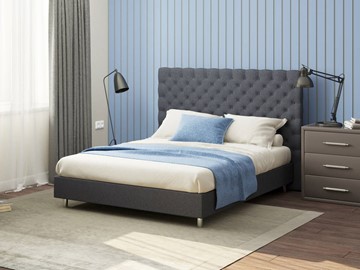 Спальная кровать Paris Boxspring Standart 200х200, Рогожка (Savana Grey (серый)) в Тамбове