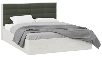 Кровать двуспальная с подъемным механизмом Агата тип 1 (Дуб крафт белый, Велюр Серый) в Тамбове
