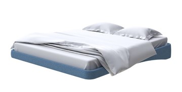 Парящая кровать 2-спальная 160х200, Искусственная шерсть (Лама Индиго) в Тамбове