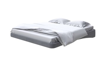 Кровать двуспальная парящая 160х200, Велюр (Ultra Мокрый асфальт) в Тамбове