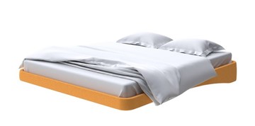 Кровать двуспальная парящая 160х200, Велюр (Scandi Cotton 18 Шафран) в Тамбове