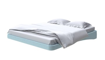 Кровать двуспальная парящая 200х200, Велюр (Scandi Cotton 20 Голубой Лед) в Тамбове