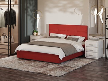 Спальная кровать Neo 160х200, Велюр (Forest 13 Красный) в Тамбове