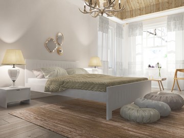 Спальная кровать Vesna Line 3 160х200, сосна (Белая эмаль) в Тамбове