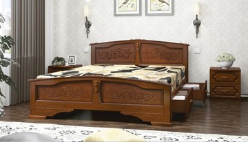 Кровать с выкатными ящиками Елена (Орех) 140х200 в Тамбове