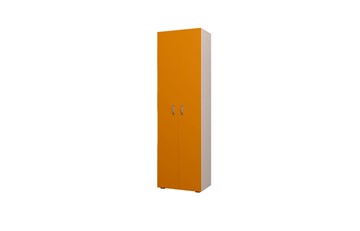 Распашной детский шкаф 600 ДО Млечный дуб, Оранжевый в Тамбове