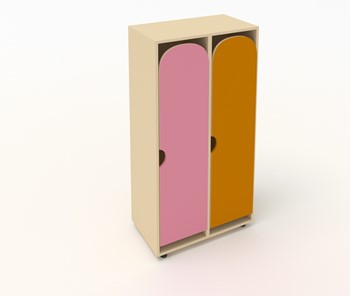 Детский распашной шкаф ШГ2 Беж+Оранжевый+Розовый в Тамбове