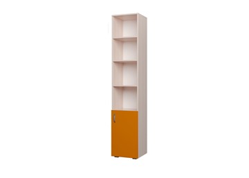 Детский шкаф-пенал 400 1Д Млечный дуб, Оранжевый в Тамбове