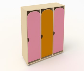 Распашной шкаф ШГ3 Беж+Розовый+Оранжевый в Тамбове