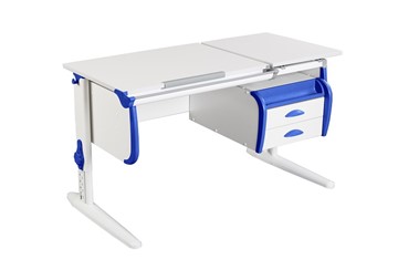 Детский стол-трансформер 1/75-40 (СУТ.25) + Tumba 3  белый/белый/Синий в Тамбове