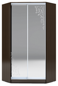 Шкаф 2400х1103, ХИТ У-24-4-66-09, орнамент, 2 зеркалами, венге в Тамбове