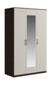 Шкаф 3 двери Светлана, с зеркалом, венге/дуб молочный в Тамбове