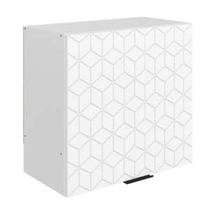 Шкаф настенный Стоун L600 Н566 (1 дв. гл.) с фрезировкой (белый/джелато софттач) в Тамбове