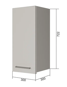 Кухонный навесной шкаф В7 30, Серый/Антрацит в Тамбове
