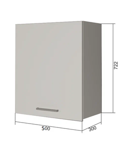 Навесной кухонный шкаф В7 50, Серый/Антрацит в Тамбове