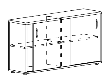 Шкаф-купе низкий Albero, для 2-х столов 60 (124,4х36,4х75,6) в Тамбове