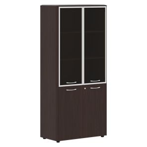 Шкаф комбинированный с дверьми в алюминиевой рамке с замком DIONI Венге DHC 85.7(Z)  (850х430х1930) в Тамбове
