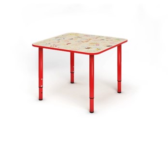 Детский регулируемый столик Азбука квадратный СДО-4 Красный в Тамбове