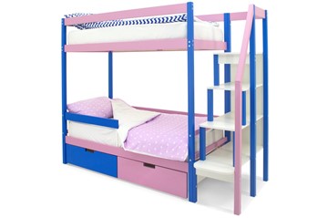 Детская 2-этажная кровать Svogen синий-лаванда в Тамбове