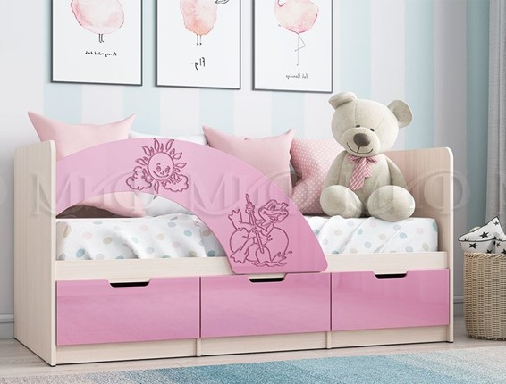 Кровать детская Юниор-3, Розовый металлик в Тамбове - изображение