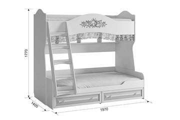 Детская 2-х ярусная кровать Алиса (1974х1404х1765) в Тамбове - предосмотр 4