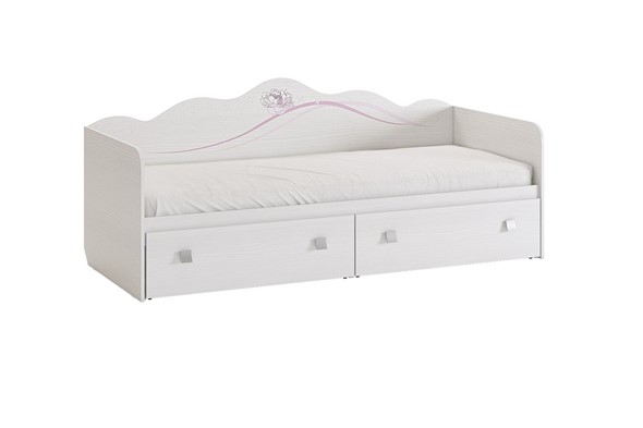 Кровать в детскую Фэнтези с ящиками, белый рамух в Тамбове - изображение