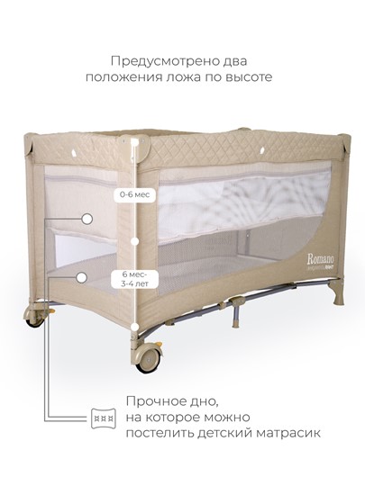Детская кровать манеж Rant Romano (Бежевый) в Тамбове - изображение 10