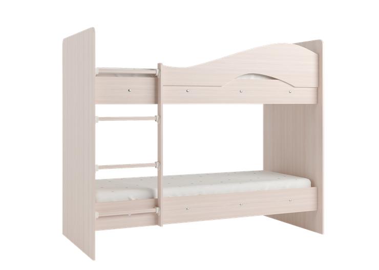 Двухэтажная кровать Мая на щитах со шкафом и ящиками, цвет Млечный дуб в Тамбове - изображение 2