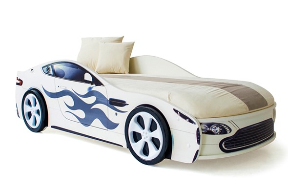 Кровать-машина в детскую Бондимобиль белый в Тамбове - изображение
