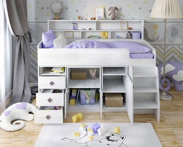 Детская кровать-чердак Малыш-5, цвет Винтерберг в Тамбове - предосмотр 3