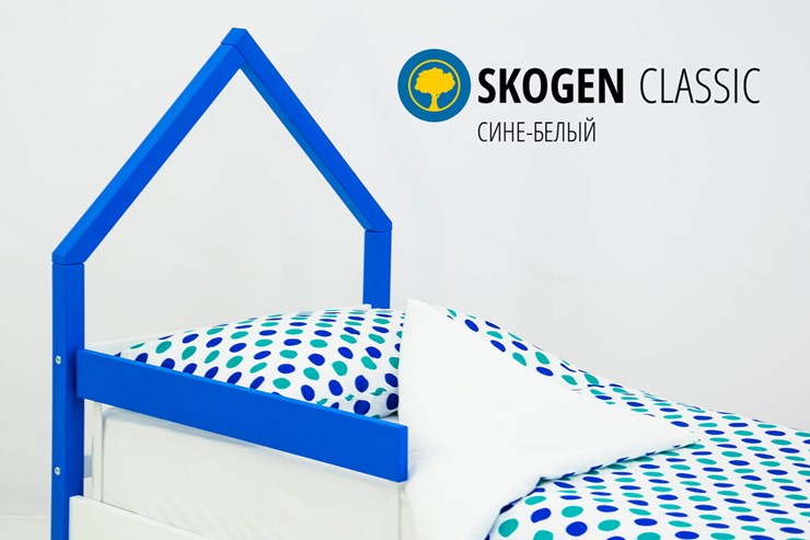 Детская кровать-домик мини Skogen сине-белый в Тамбове - изображение 3