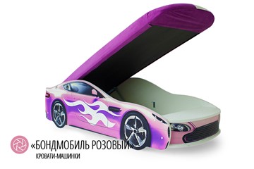 Кровать-машина детская Бондимобиль розовый в Тамбове - предосмотр 1