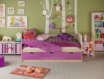 Кровать в детскую Дельфин, Фиолетовый глянец 80х180 в Тамбове