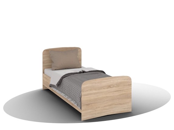 Кровать детская  ВЕГА Кровать Кр-08 900 с плоским основанием (Сонома) в Тамбове - изображение