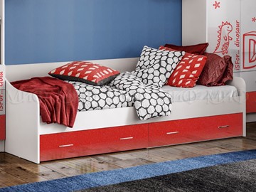 Кровать в детскую Алфавит (Красный) с ящиками в Тамбове